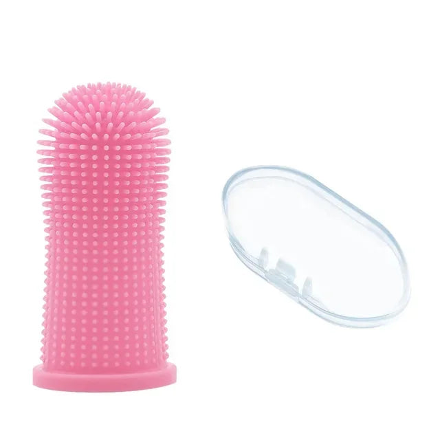 Elevate Your Pet's Dental Care with Our Ultra-Soft Silicone Finger Toothbrush for Dogs and Cats - Non-Toxic, Complete with Storage Case