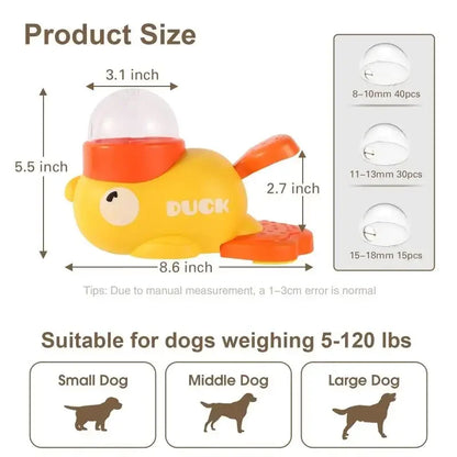 Dog Puzzle Feeder Interactive Pet Food Treat Dispenser Cartoon Duck Design Pet Snack Feeder for Dog Training Mental Enrichment