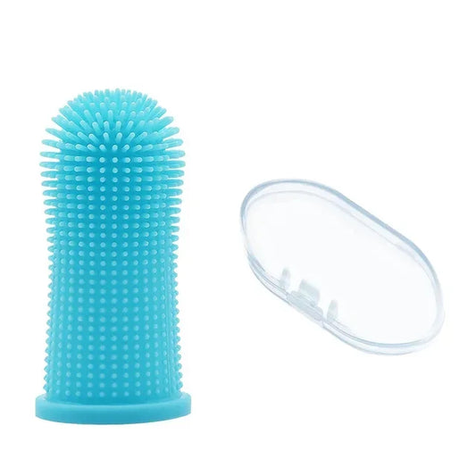 Elevate Your Pet's Dental Care with Our Ultra-Soft Silicone Finger Toothbrush for Dogs and Cats - Non-Toxic, Complete with Storage Case