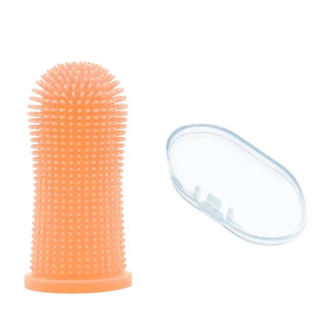 Elevate Your Pet's Dental Care with Our Ultra-Soft Silicone Finger Toothbrush for Dogs and Cats - Non-Toxic, Complete with Storage Case
