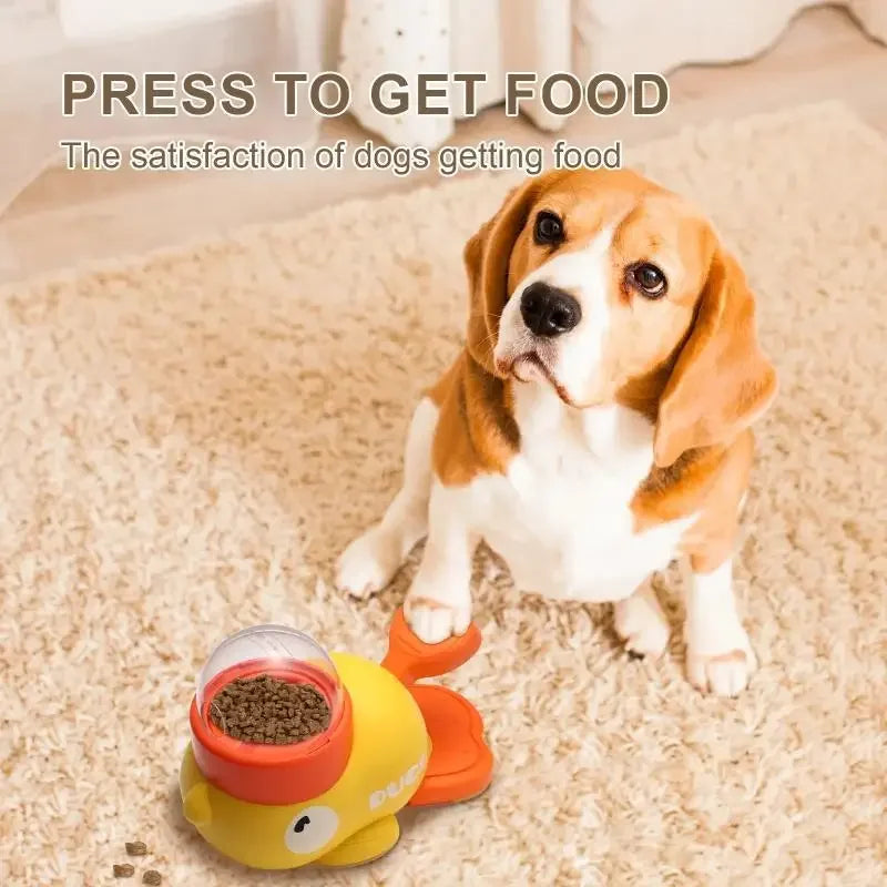 Dog Puzzle Feeder Interactive Pet Food Treat Dispenser Cartoon Duck Design Pet Snack Feeder for Dog Training Mental Enrichment